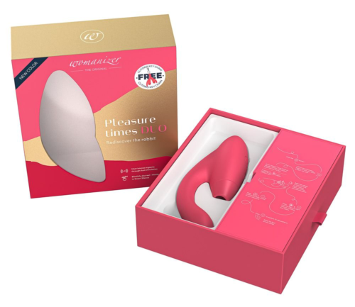 Розовый стимулятор Womanizer DUO с вагинальным отростком - 6