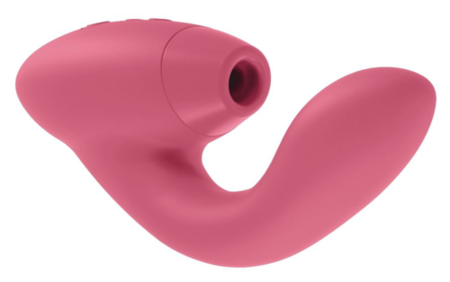 Розовый стимулятор Womanizer DUO с вагинальным отростком - 0