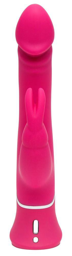 Розовый вибратор-кролик Realistic Dual Density Rechargeable Rabbit Vibrator - 25,5 см. - 2