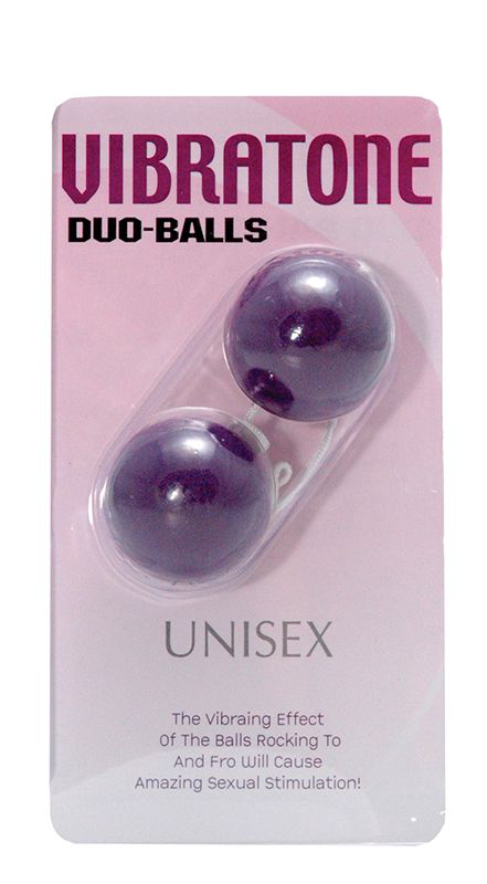 Фиолетовые вагинальные шарики VIBRATONE DUO BALLS PURPLE BLISTERCARD - 1