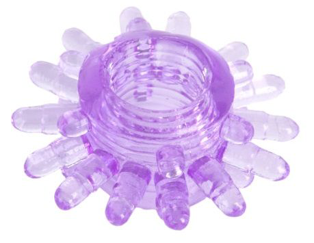 Фиолетовое гелевое эрекционное кольцо с шипиками - 0