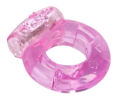 Толстое розовое эрекционное кольцо с вибратором - 0