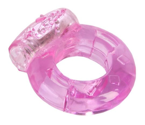 Толстое розовое эрекционное кольцо с вибратором - 0