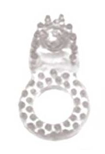 Прозрачное эрекционное кольцо со стимулятором клитора - 0