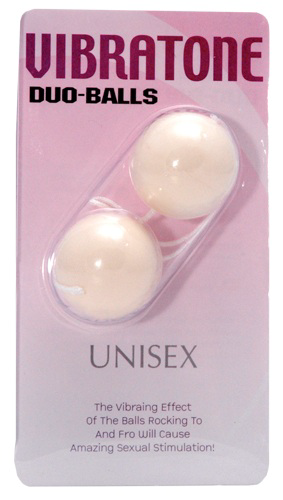 Молочные вагинальные шарики Vibratone DUO-BALLS - 0