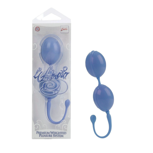 Голубые каплевидные вагинальные шарики L amour Premium Weighted Pleasure System - 1