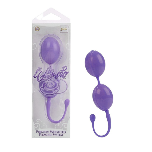 Фиолетовые каплевидные вагинальные шарики L amour Premium Weighted Pleasure System - 1