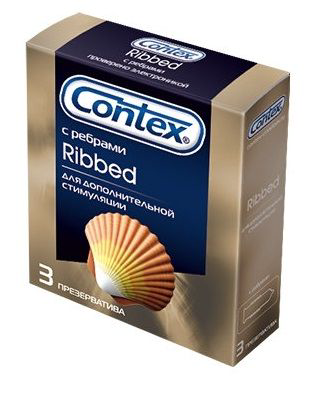 Презервативы с рёбрышками CONTEX Ribbed - 3 шт. - 0