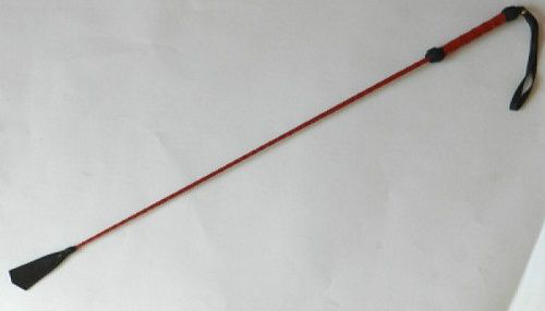 Плетеный короткий красный стек с наконечником в виде кисточки - 70 см. - 1