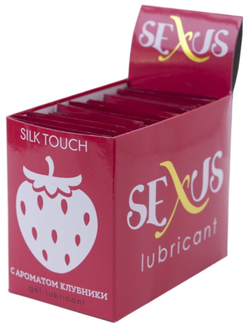 Набор из 50 пробников увлажняющей гель-смазки с ароматом клубники Silk Touch Stawberry по 6 мл. каждый - 0