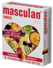 Жёлтые презервативы Masculan Ultra Tutti-Frutti с фруктовым ароматом - 3 шт. - 0