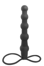 Черная ёлочка-насадка для двойного проникновения Mojo Bumpy - 15 см. - 0