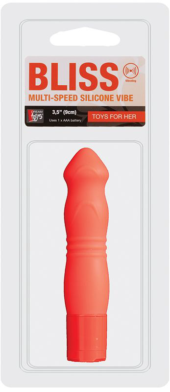 Оранжевый силиконовый вибромассажёр NEON BLISS VIBRATOR - 9 см. - 1