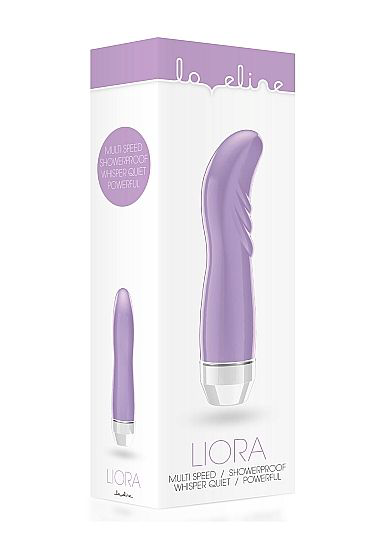 Фиолетовый вибратор Liora с изогнутой головкой - 15,1 см. - 2