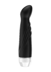 Чёрный вибратор Livvy со скошенной головкой - 15,5 см. - 0