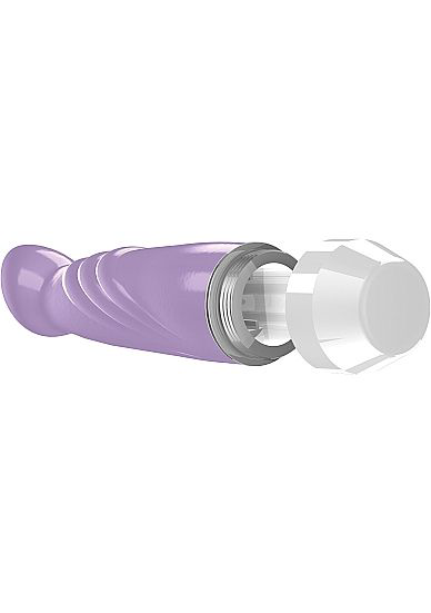 Фиолетовый вибратор Livvy со скошенной головкой - 15,5 см. - 1