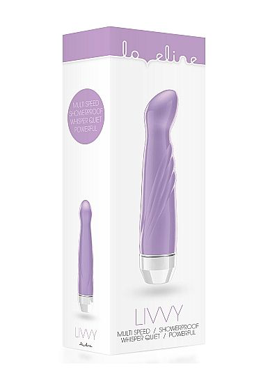 Фиолетовый вибратор Livvy со скошенной головкой - 15,5 см. - 2