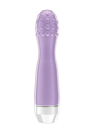 Фиолетовый вибратор Lowri с покрытой шишечками головкой - 15 см. - 0