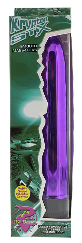 Фиолетовый классический вибратор KRYPTON STIX 7 MASSAGER - 17,8 см. - 1