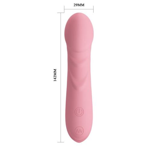 Нежно-розовый перезаряжаемый вибромассажер Candice - 14,2 см. - 2