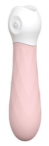 Розовый мини-вибромассажер Diamond Baby Boo - 11 см. - 0