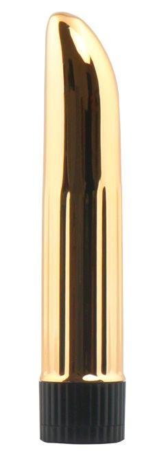 Золотистый многоскоростной вибромассажер Lady Finger - 12 см. - 0