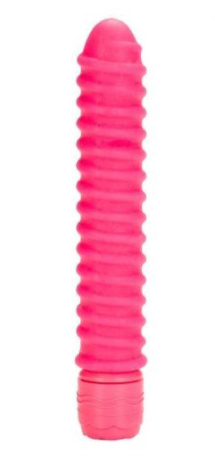 Розовый вибратор со спиралевидным рельефом Sorority Screw - 12,75 см. - 0