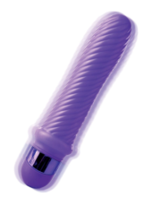Фиолетовый ребристый вибромассажер Grape Swirl Vibe - 15,8 см. - 2