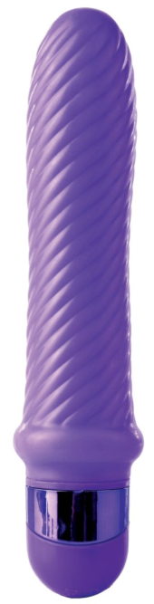 Фиолетовый ребристый вибромассажер Grape Swirl Vibe - 15,8 см. - 0