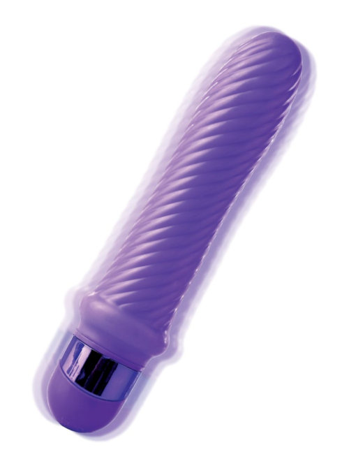 Фиолетовый ребристый вибромассажер Grape Swirl Vibe - 15,8 см. - 2