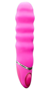 Розовый перезаряжаемый вибратор PROVIBE с волнами на стволе - 14 см. - 0