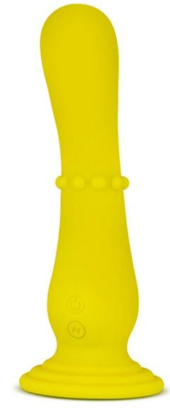 Желтый вибратор на присоске Nude Impressions 04 - 18 см. - 0