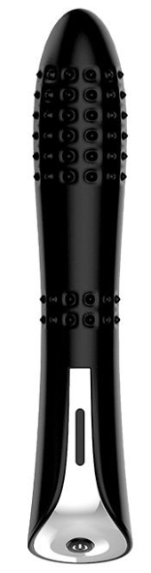 Черный вибромассажер MAGIC NUBBED THRUSTER - 12,5 см. - 0