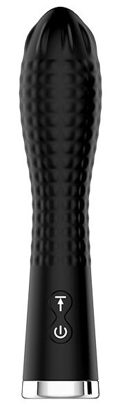 Черный вибромассажер TWIRLING TWILIGHT - 12,5 см. - 0