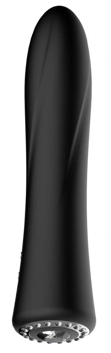 Черный классический вибромассажер Jewel - 19,5 см. - 0