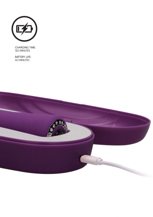 Фиолетовый классический вибромассажер Jewel - 19,5 см. - 5
