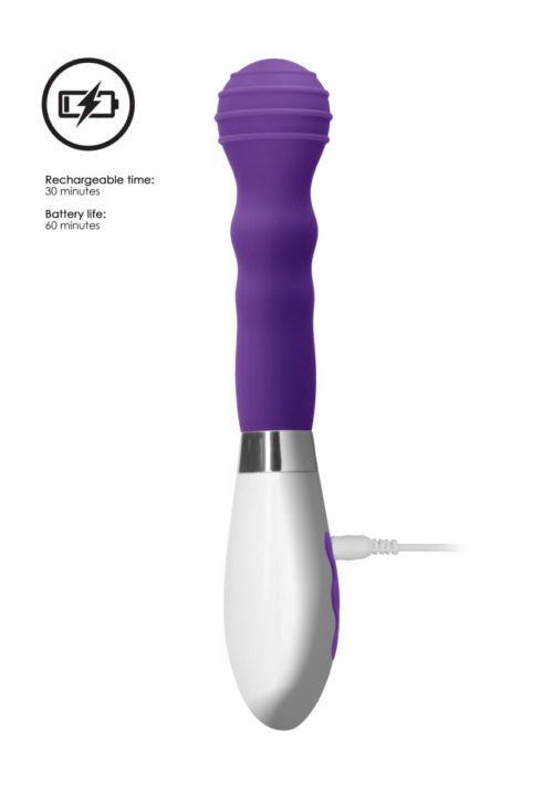 Фиолетовый вибромассажер Alida - 21 см. - 1