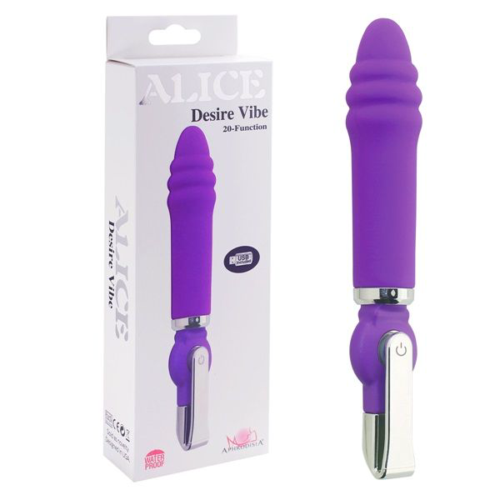Фиолетовый вибратор ALICE 20-Function Desire Vibe - 16 см. - 2