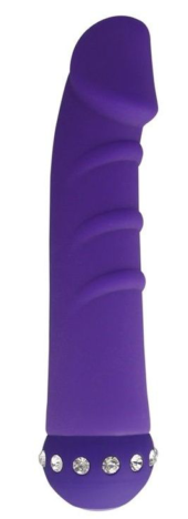 Фиолетовый вибратор SPARKLE SUCCUBI VIBRATING DONG - 14,5 см. - 0