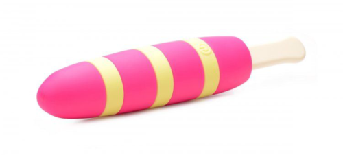 Ярко-розовый вибростимулятор-эскимо 10X Popsicle Vibrator - 21,6 см. - 2