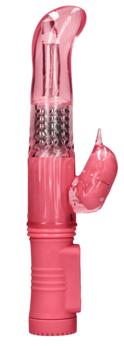 Розовый вибратор-кролик Rotating Dolphin - 23 см. - 0