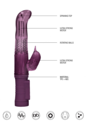 Фиолетовый вибратор-кролик Rotating Dolphin - 23 см. - 3