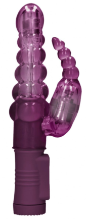Фиолетовый вибратор-кролик Rotating Bubbles - 23,2 см. - 0