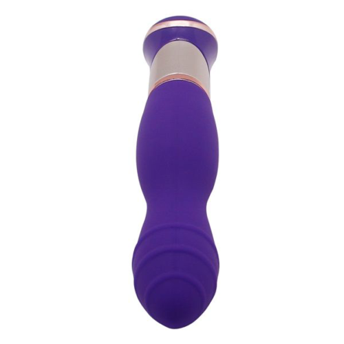 Фиолетовый вибратор с ротацией ECSTASY Deluxe Rippled Vibe - 20 см. - 1