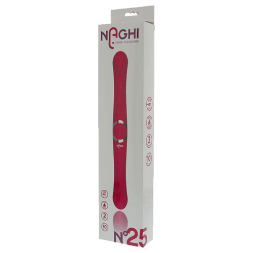Розовый двусторонний вибратор NAGHI NO.25 - 35 см. - 1