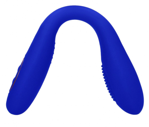 Синий двухсторонний вибратор Flex - 21,5 см. - 1
