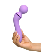 Фиолетовый двусторонний вибростимулятор Duo Wand Massage-Her - 19,6 см. - 5