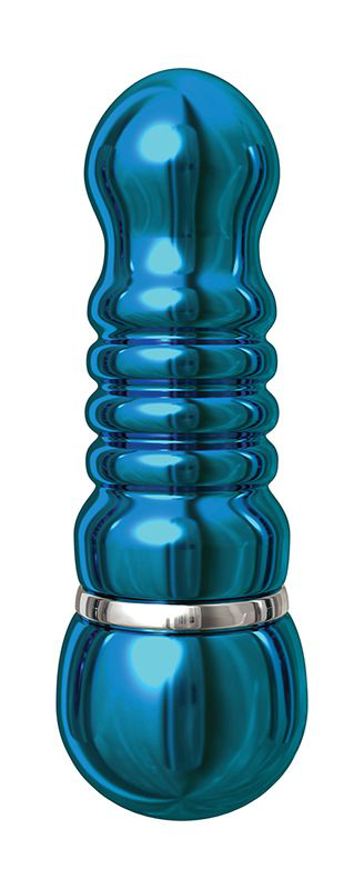 Голубой аллюминиевый вибратор BLUE SMALL - 7,5 см. - 0