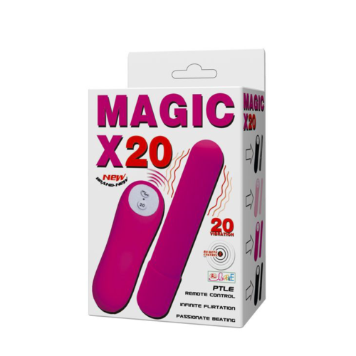 Розовая удлиненная вибропуля Magic x20 - 3