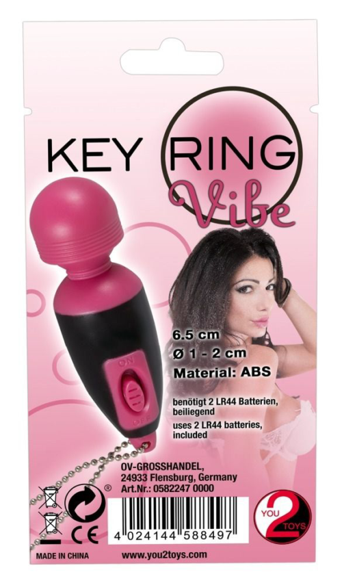 Мини-вибратор Key Ring Vibe в виде брелка - 6,5 см. - 1